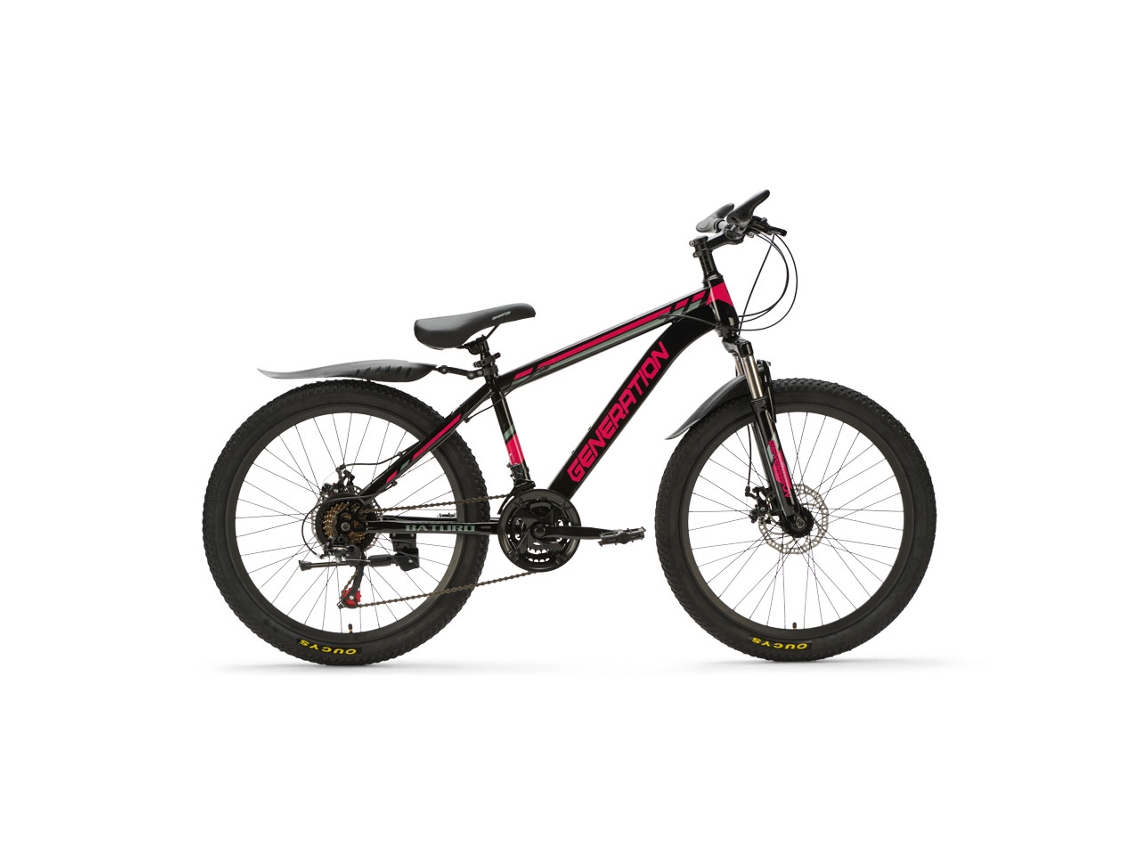 Generation Baturo Bicicleta De Montaña 24 Pulgadas – Rosa Con Guardabarros