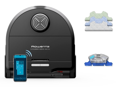Aspiradora Robot ROWENTA X-PLORER SÉRIE RR9675WH (19 V - Autonomía: 120 min - Negro)