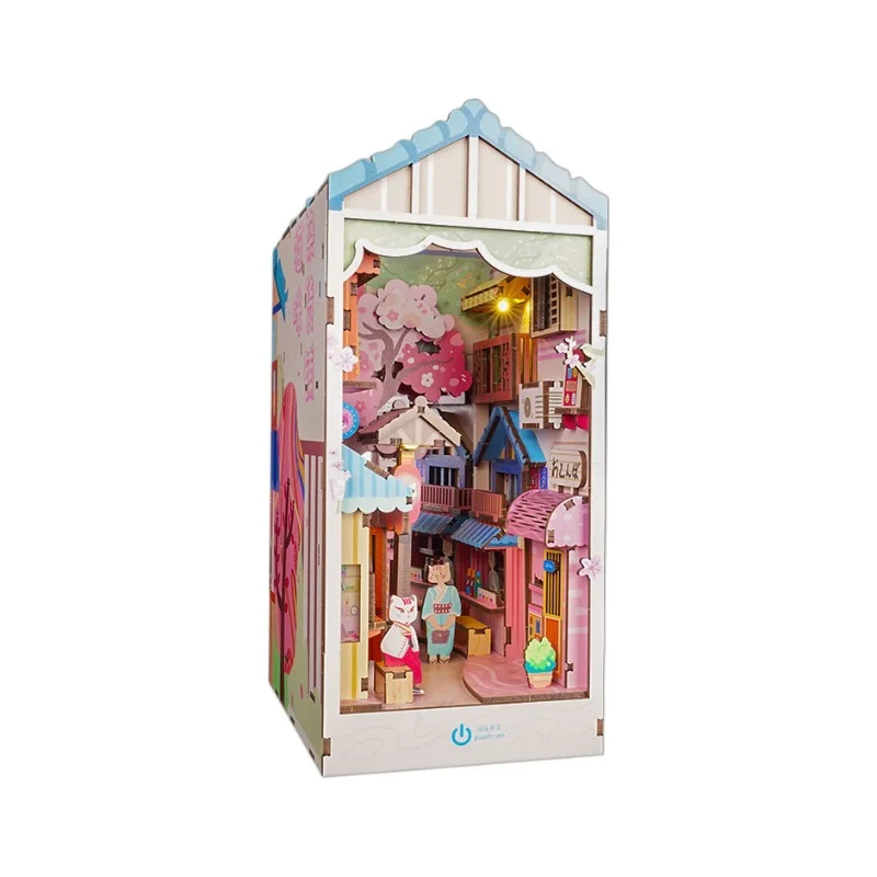 Bonito Conjunto De Rincón De Lectura Con Temática De Gatos, Mini Caja De Tienda General Con Temática Rosa