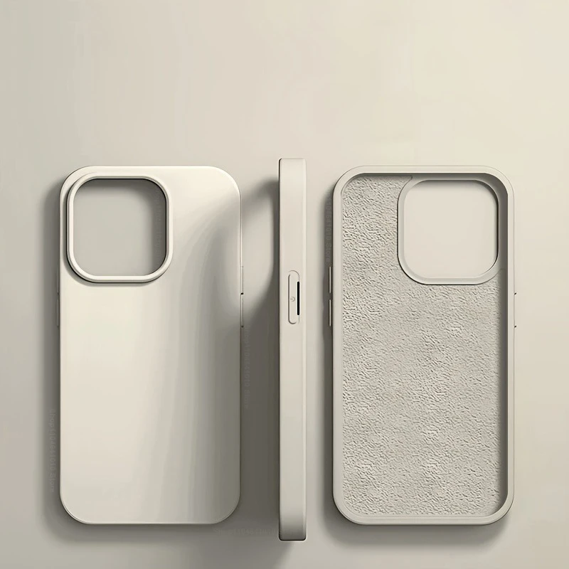 (iron White Marfil Iphone 14 Plus) Lujosa Funda De Silicona Líquida Para Iphone, Funda Suave A Prueba De Golpes.