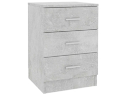 Mesita de noche de madera derivada, gris cemento, MAISON EXCLUSIVE