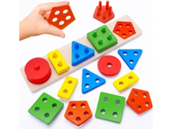 Juguetes para niños pequeños de 1 2 3 4 años, juguetes de clasificación y apilamiento de madera (3 en 1 Multi_Play) para niños pequeños en edad preesc JEDBESETZT