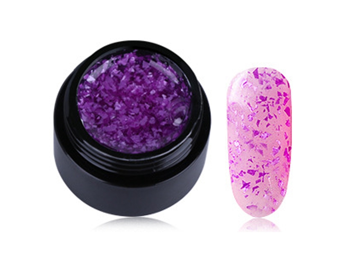 Esmalte de uñas en gel UV de 8 ml, brillo copo de nieve, color morado, herramienta de manicura