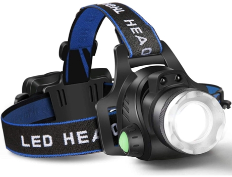Linterna frontal, lámpara frontal LED recargable por USB, faro T6 impermeable con 4 modos y diadema ajustable, perfecta para acampar, caminar, cazar
