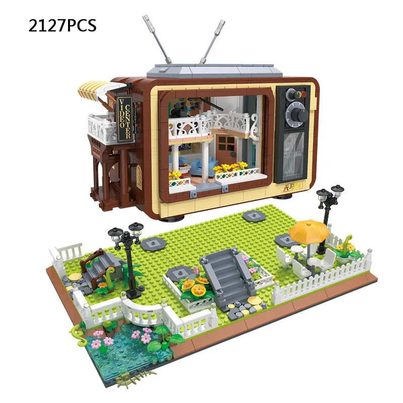 Escenas Callejeras Creativas, Mini Bloques De Construcción, Centros De Cine Y Televisión, Edificios Modelo Y Juguetes De Construcción Educativos.