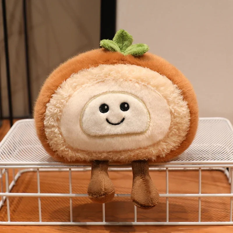 (Sabor original 10x15cm) Hermoso rollo suizo de peluche sonriente, muñeco de postre suave estilo dibujos animados.