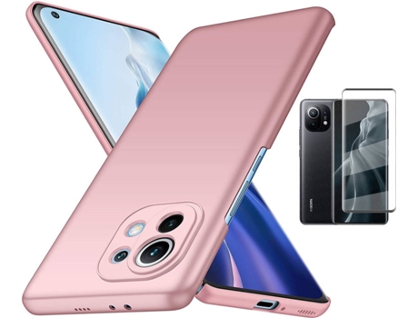 Kit Carcasa y Protector Cristal Curvado Xiaomi Mi 11 Turtleshell Rosa
