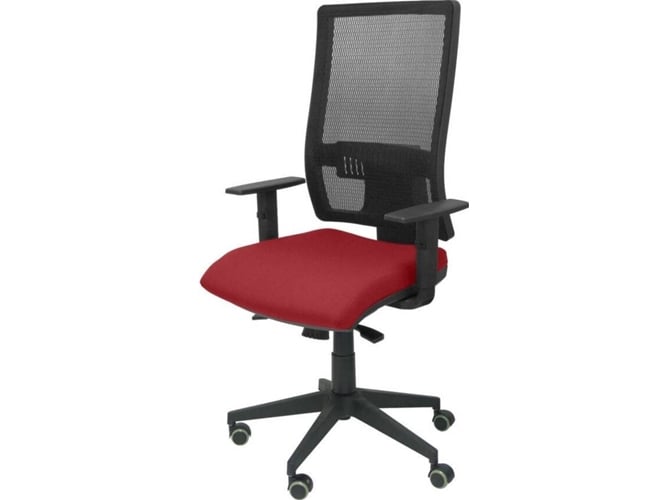 Silla de Escritorio Operativa PYC Horna Rojo con ruedas antiarañazos (Brazos Ajustables - Malla)