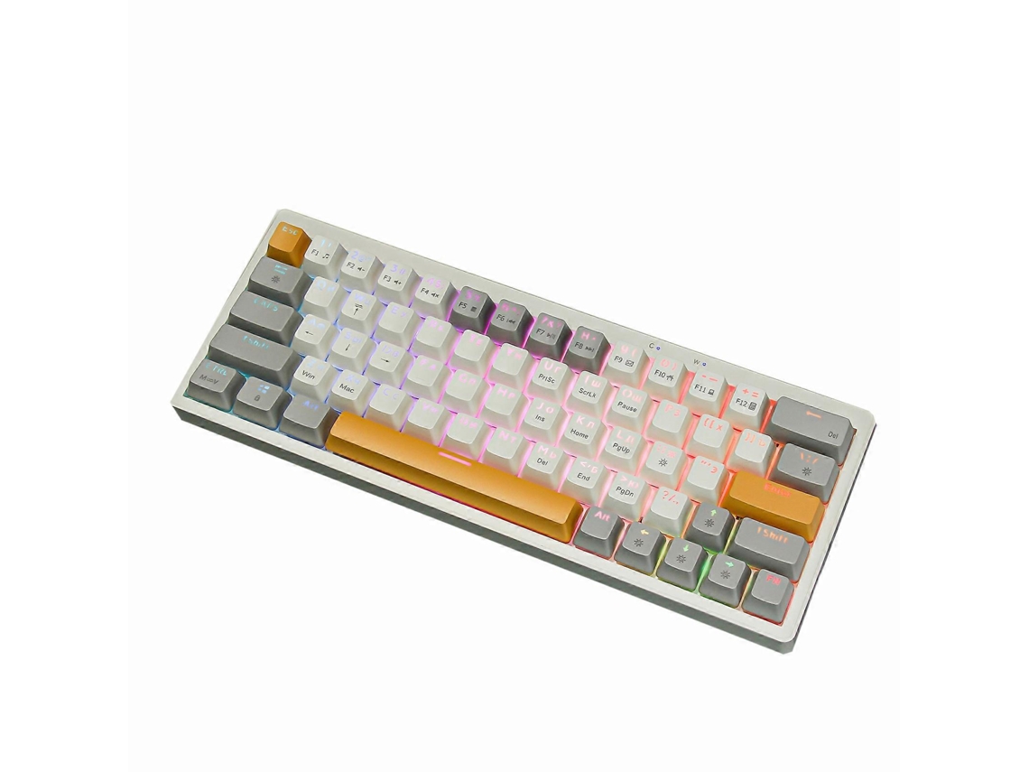 Teclado mecánico ruso para juegos con retroiluminación LED para portátiles, color salmón, Ly Ebike