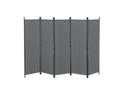 Biombo Separador de 5 Paneles Huesca 171 x 250 cm Gris oscuro [EN.CASA]