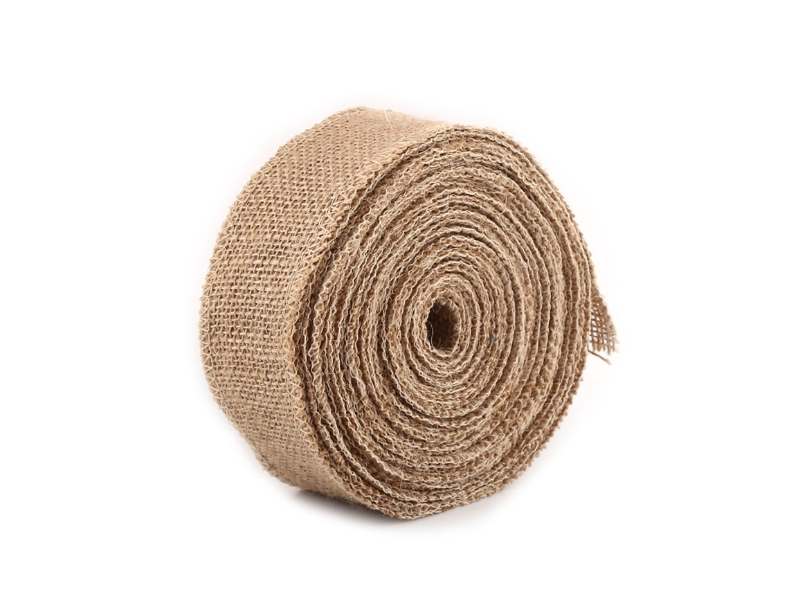 Mantel y cinta de yute natural de arpillera de 10 m y 5 cm para envolver regalos
