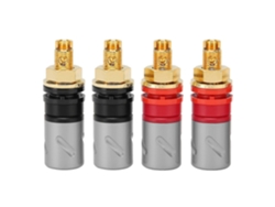 Conector banana de 4 mm, profesional, negro, rojo, dorado, para soldar, para altavoz y amplificador, Chennnls