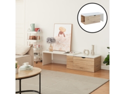 Mesa auxiliar Österåker con tablero extensible 100x48x40cm - Madera/Blanco [EN.CASA]
