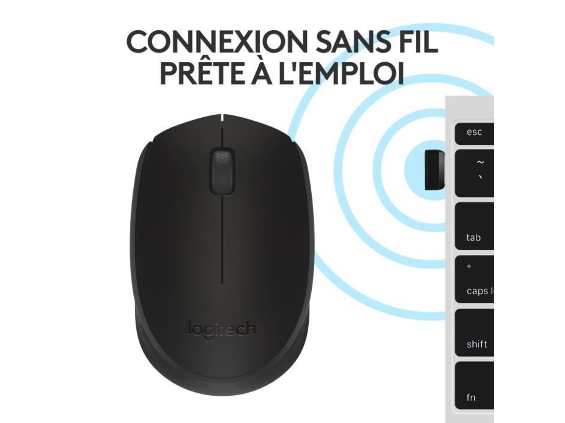 Ratón LOGITECH M171 (Inalámbrico - Casual - 1000 dpi - Negro)
