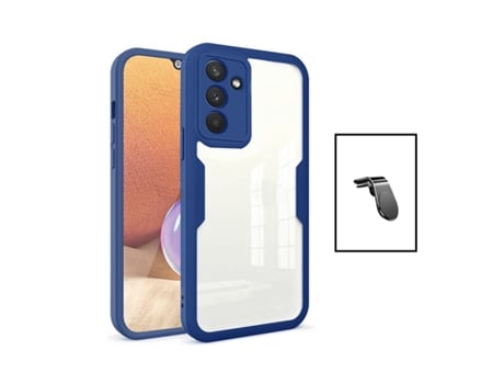Kit De Cubierta De Protección Anti-Crash 360 + Soporte Magnético Para Automóvil De Conducción Segura L Para Samsung Galaxy A04s - Azul Oscuro