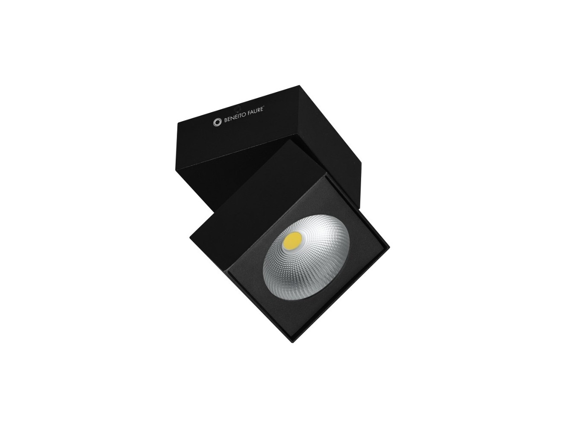 Aplique Rubyc tricolor 14W con LED cuadrado orientable negro BENEITO FAURE