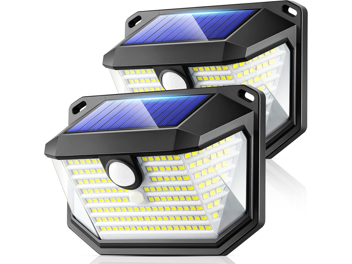 Juego de 2 luces solares para exteriores con sensor de movimiento, resistentes al agua IP65, 3 modos de iluminación, 178 LED - PRIME KANG