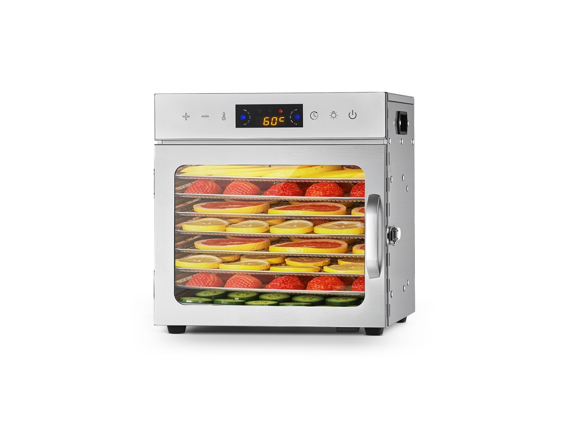 Deshidratador digital de alimentos de 13,2 l con control de temperatura y temporizador Tekmaquinas