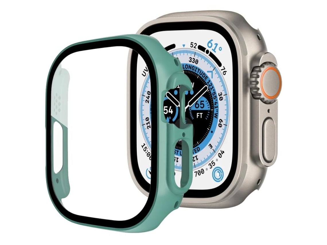 Para Apple Watch Series 11 42 Mm Película De Vidro Temperado Capa De Relógio De Pc Integrada Verde