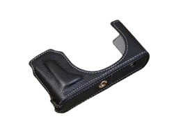 Estuche protector de cuero genuino compatible con cámaras digitales Leica D Lux, cubierta de base con soporte de batería extraíble Facpoet (tipo 109)