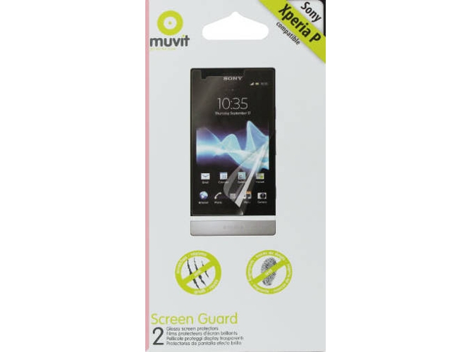 Protector de Pantalla Sony Xperia S MUVIT Anti-Fingerprint Sony Xperia P (2pcs)