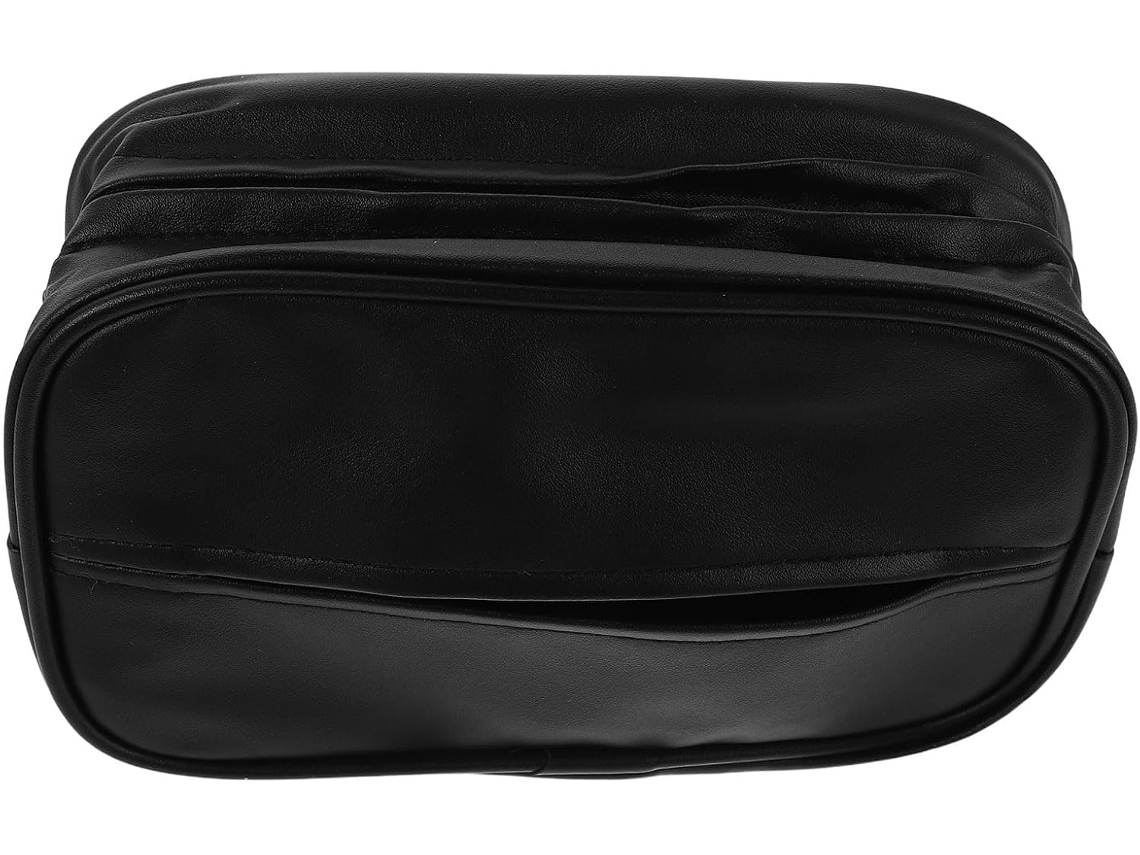 Caja Para Pañuelos De Coche De Cuero Sintético Negro, Soporte Para Pañuelos Colgante Para Reposabrazos, Dimensiones 21,8 X 14