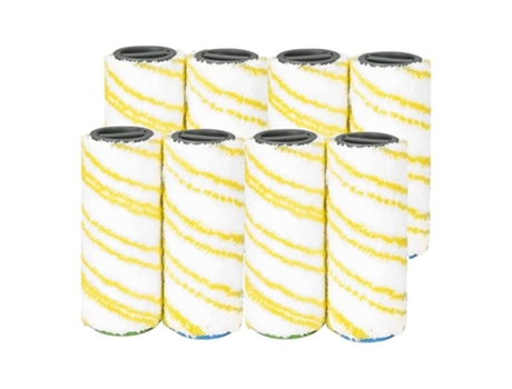 8 peças para rolos multisuperfície karcher fc, limpadores de piso duro amarelo