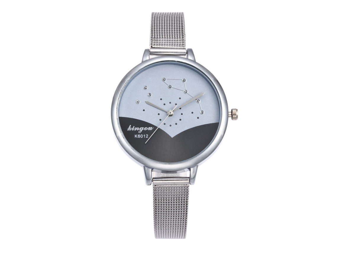 Reloj De Pulsera De Cuarzo Para Mujer Con Correa De Cuero Amarilla.