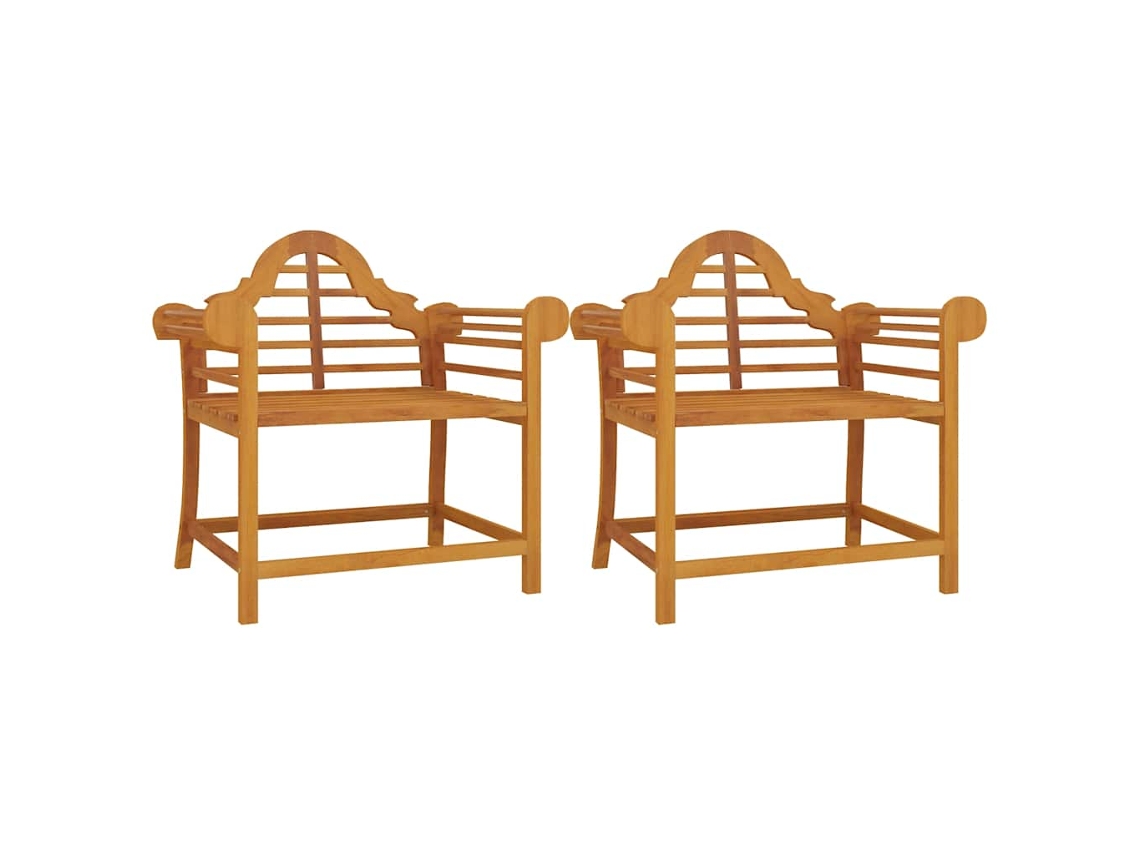 Maison Exclusive - Sillas De Jardín 2 Unidades Madera Maciza De Teca 91x62x94 Cm