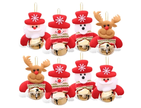 8 piezas de accesorios de decoración navideña, muñeco de árbol de Navidad