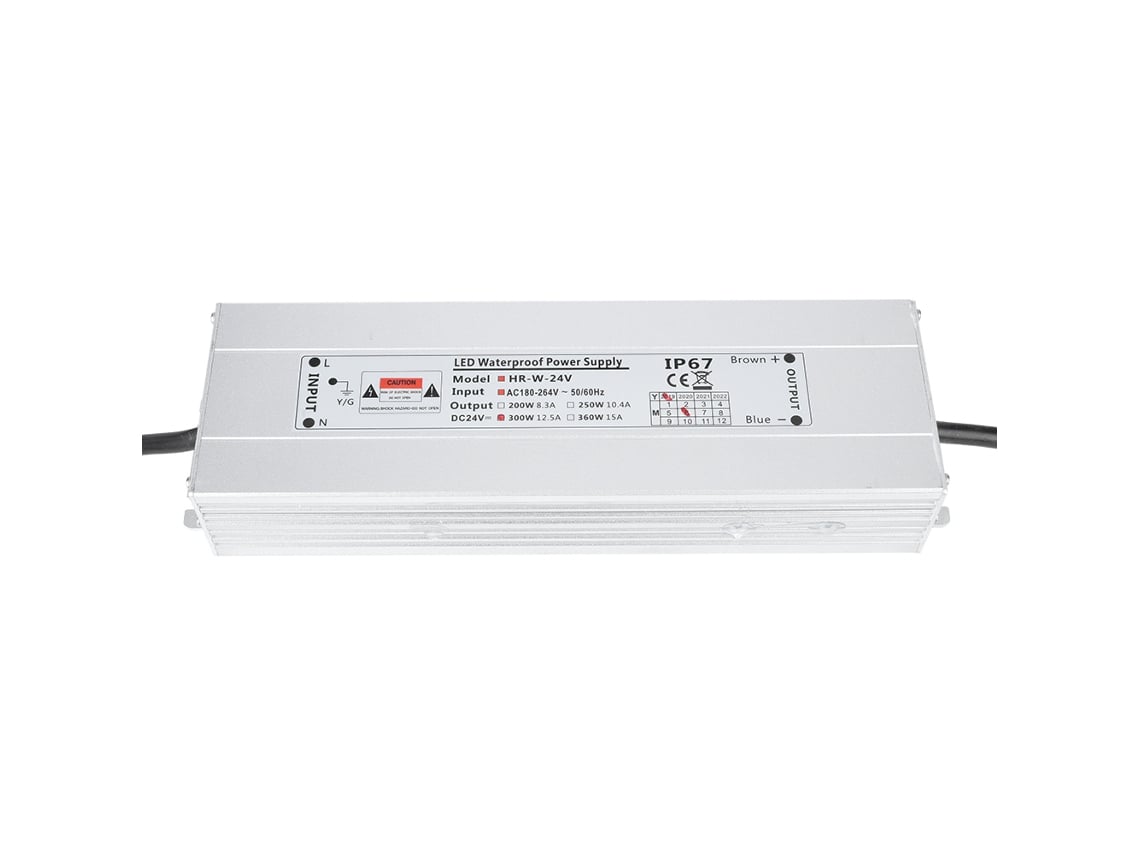 Veloriskku-Suite De Poder Switching Waterproof IP67 AC To DC 24v 12.5a 300w For Light Box/Light Strip