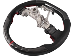 Volante De Carreras De Fibra De Carbono Con Costuras Rojas Para / 2015-2020, Ligero Y Duradero, Tipo D