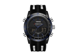 Reloj Deportivo Impermeable (azul), Cronógrafo Luminoso, Alarma, Doble Pantalla, Reloj De Pulsera Electrónico.