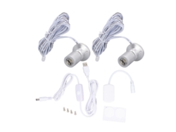 2026-foco De Luz Mini Led Ajustable 5v Con Dimador Para Joyería Gabinete Pórtico Luz Cálida Plata 1-2 Unidades
