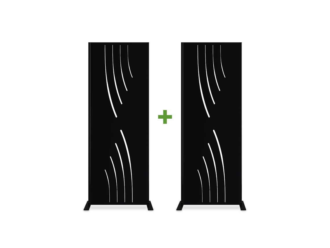 Juego de 2 paneles decorativos VELETA Negro Al.160cm estampado completo