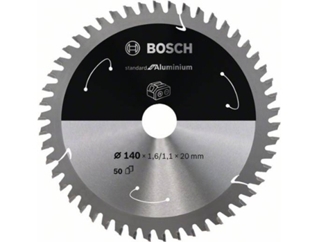 Disco de Sierra Circular BOSCH Standard para Aluminio Para Sierras a Batería 140x1.6/1.1x20 T50
