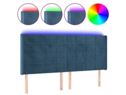 Cabecero Con Led VIDAXL Azul Terciopelo (163x16x118/128 cm)