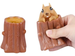 Squeeze Squirrel Cup Brinquedos Infantis Tocos de Árvores Descompressão Do Mal Inquietação Borracha Porta-Canetas Telescópicas