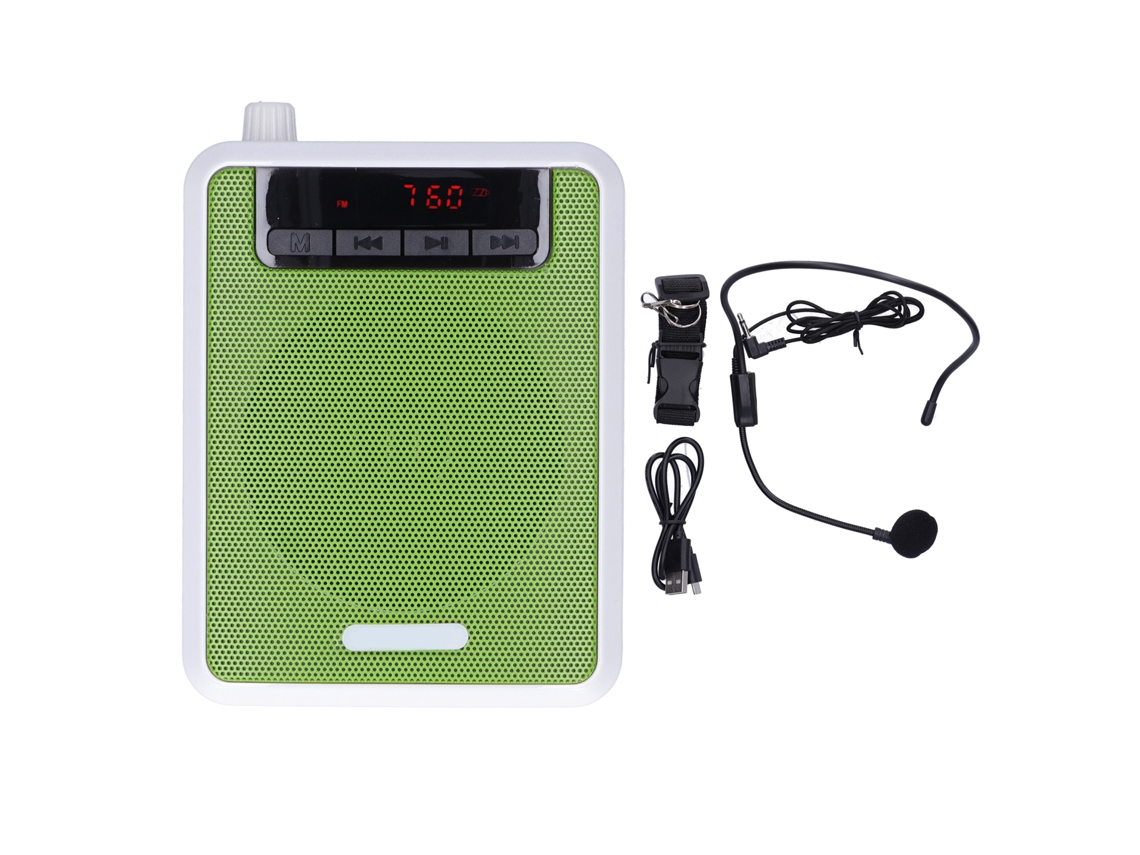 Amplificador de voz con micrófono con cable y recargable