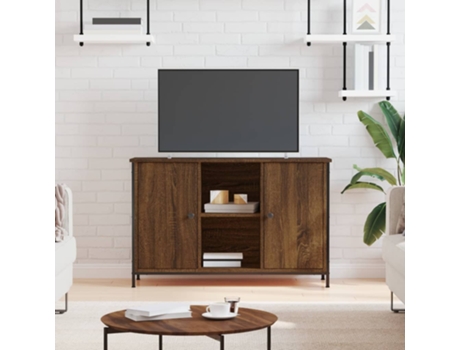 MAISON EXCLUSIVE Mueble de TV madera de ingeniería marrón roble 100x35x65 cm
