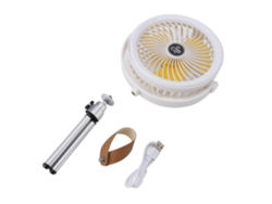 Ventilador De Camping Con Linterna Led, 1200 Mah, Recargable Por Usb, Portátil, Con Trípode Y Correa.