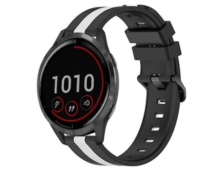 Correa De Reloj Inteligente Para Garmin Vivoactive 4, Banda De Reloj De Silicona Vertical De Dos Colores, Color Blanco Y Negro, 22Mm VENISYMLIS