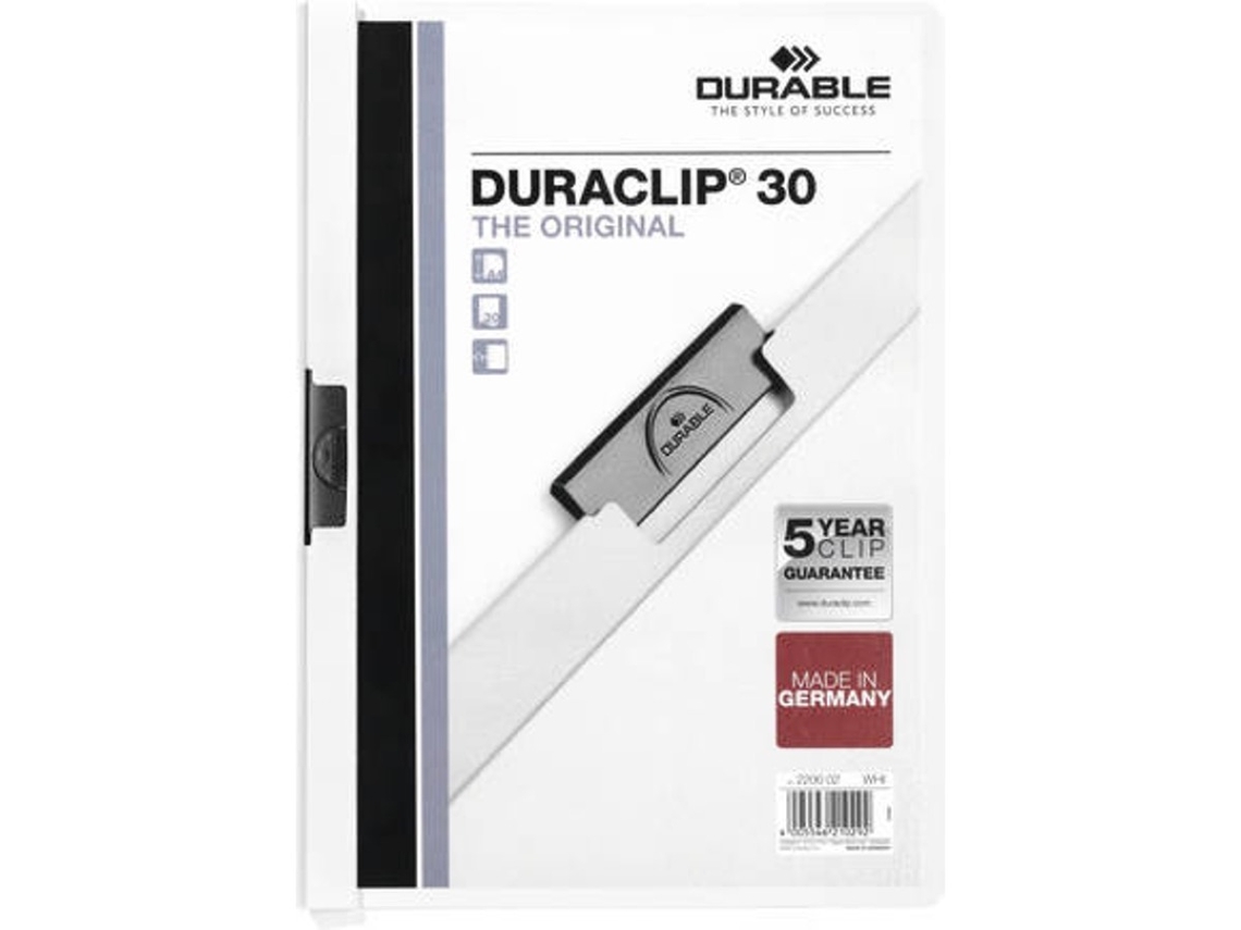 Carpeta DURABLE Duraclip 30 Transparente (A4 - 31x22cm - PVC)