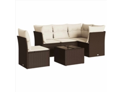 Maison Exclusive - Set Sofás De Jardín 6 Piezas Y Cojines Ratán Sintético Marrón