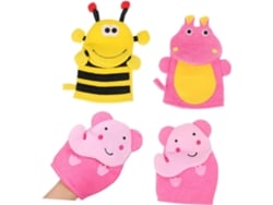 Luvas De Banho Esfoliantes Para Meninos E Meninas, Conjunto Com 3 Peças, Tamanho Único, Tecido