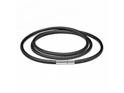 Colar de corda de couro preta trançada 2026-3mm com fecho de aço inoxidável Udb 2 peças