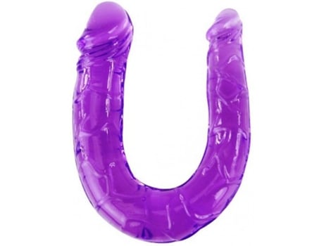 Estimulador BAILE ANAL Dildo Doble En Gelatina Flexible Morado