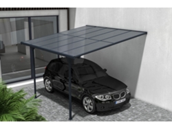 Cazeboo Pérgola Cubierta para Terraza de Aluminio Premium, gris 3x3 m KLEO