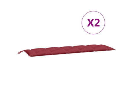 Conjunto 2 Cojines de banco de jardín VIDAXL rojo tinto