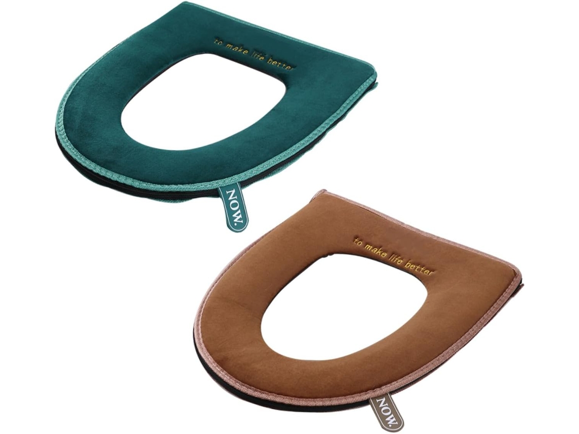 Funda De Asiento De Inodoro De Franela Gruesa Y Cálida Con Cremallera,juego De 2 Piezas